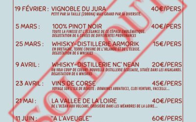 Nouveau programme des soirées dégustation !