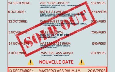 Nouveau programme des soirées dégustation !